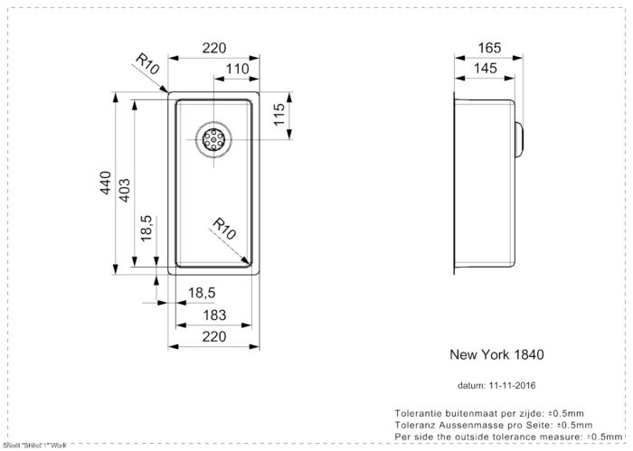Kjøkkenvask New York 40x18, Reginox - Bilde 2